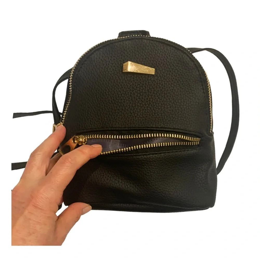 Flash Sale Backpack Black PU Leather Mini Backpack/Shoulder Bag